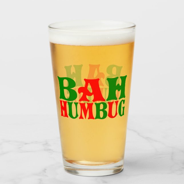 Verre Funny Bah humbug Noël Fête de Noël (Dos (rempli))