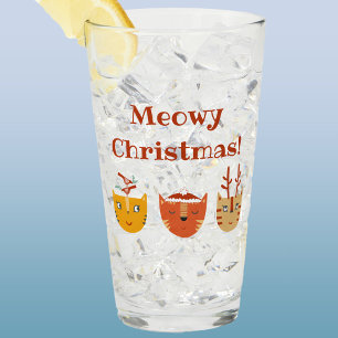 Verre Funny Cat Meowy Noël