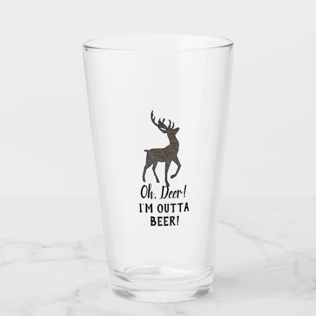 Verre Funny Deer Cute Beer Pun Buck Men (Devant)