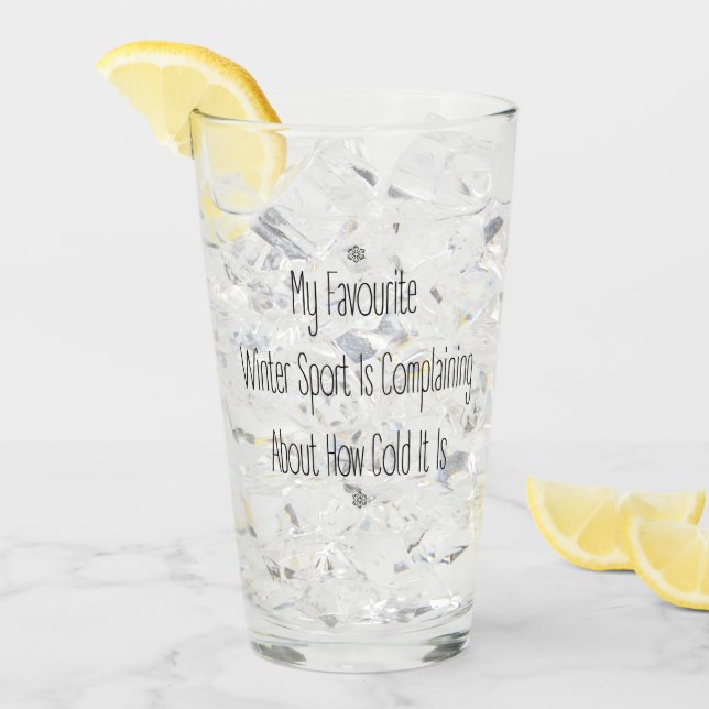 Verre Funny Gift Quote My Favourite Winter Sport Glass (Devant glace)