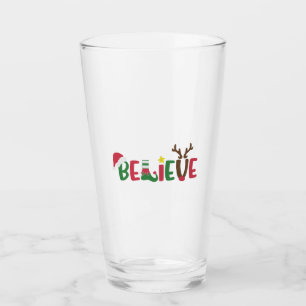 Verre Funny Père Noël Casquette croire Snowflakes Noël