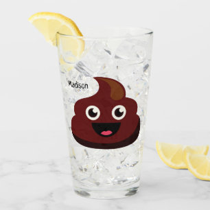Verre Funny Poop nom personnalisé