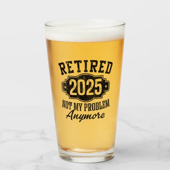 Verre Funny Retraité 2025 Retraite pour hommes femmes hu (Devant (rempli))