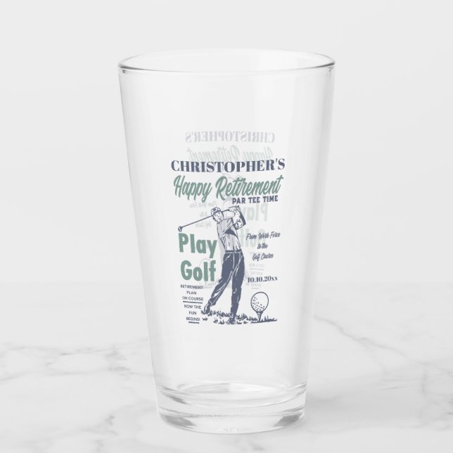Verre Funny Retraite Golfer Thème Retro Golf (Devant)