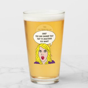 Verre FUNNY RETRO WOMAN texte personnalisé