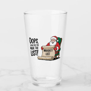Verre Funny Santa Claus Naughty List Design de Noël