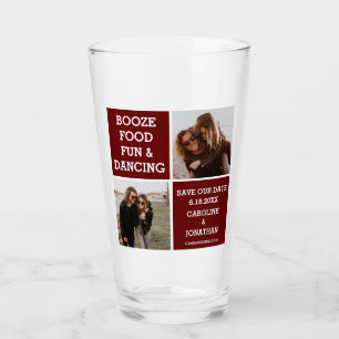 Verre Funny Unique Enregistrer la date Photos Booze Dans