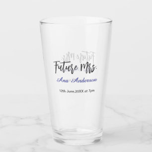 Verre Futur nom de famille de Mme la future mariée gris