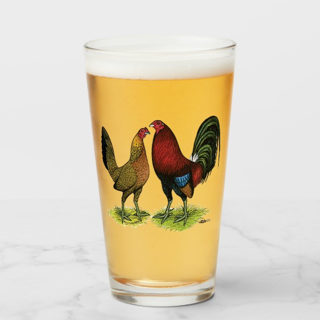Verre Gamefowl Pair (Devant (rempli))