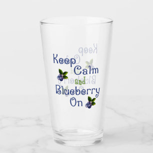 Verre Gardez Le Calme Et Le Blueberry Sur