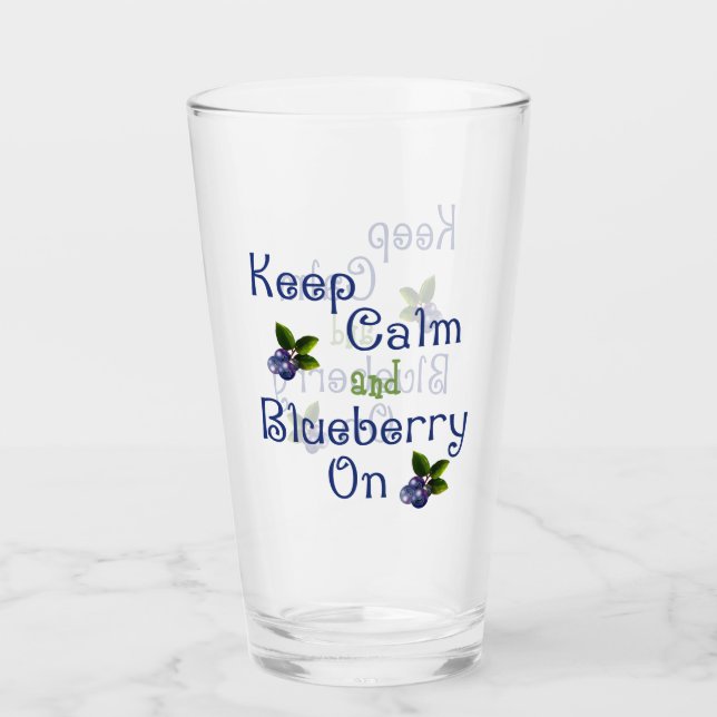 Verre Gardez Le Calme Et Le Blueberry Sur (Devant)