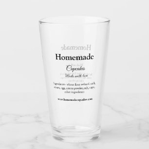 Verre Gâteaux faits maison avec amour ajouter texte site