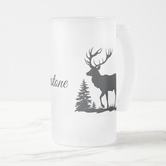 Verre givrée Mug Yellowstone Elk (Devant droit)