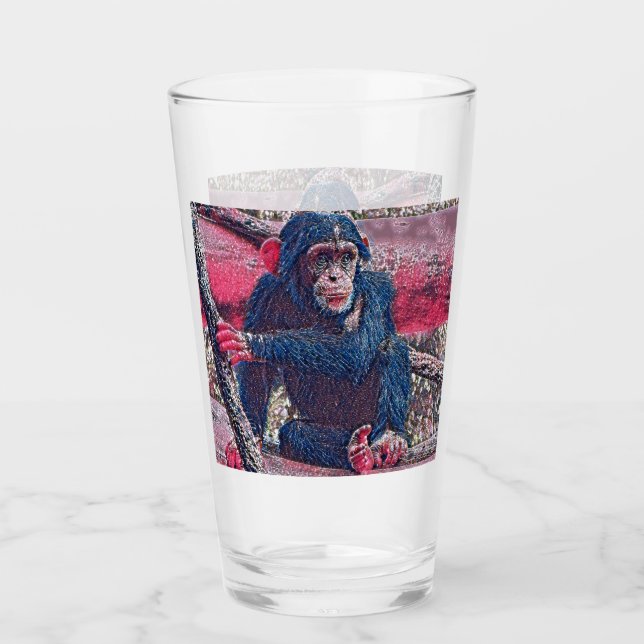 Verre GlitzyAnimal_Chimpanzee_001 (Devant)