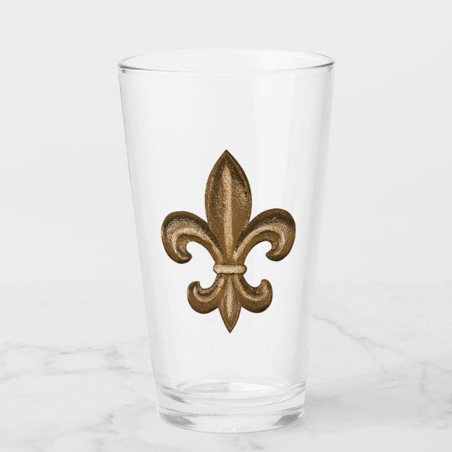 Verre Gold Fleur de Lis Symbol élégant (Devant)