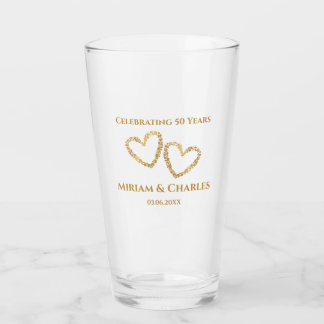 Verre Golden 50th Mariage Anniversaire Coeur personnalis