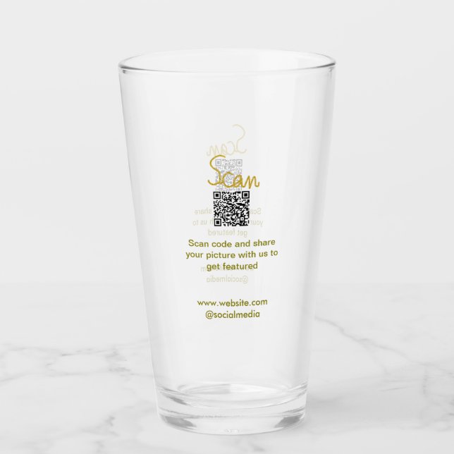Verre Golden Scan QR code parties scintillant simple élé (Devant)
