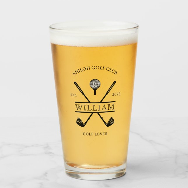 Verre Golf Lover Cross Nom du club Bière (Devant (rempli))