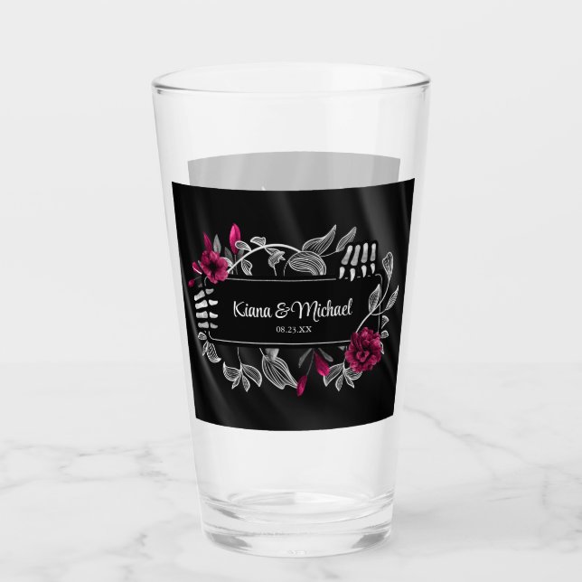 Verre Gothique Hallomariage Skeletal Mains Bourgogne ID8 (Devant)