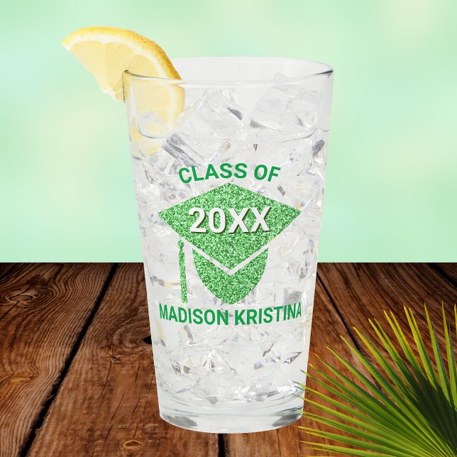 Verre Grad Glam Green Casquette Élégant Félicitations (Créateur téléchargé)