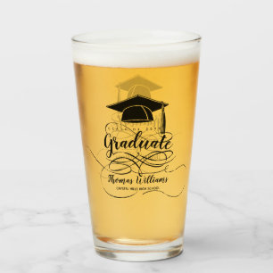 Verre Graduation Noir Grad Casquette Monogramme Nom