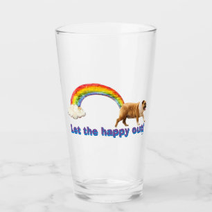 Verre Graffiti de chien et d'arc-en-ciel