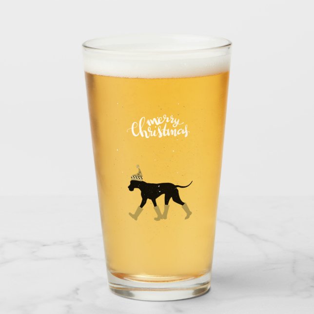 Verre Grand Dane Noël de la bière Glace (Devant (rempli))