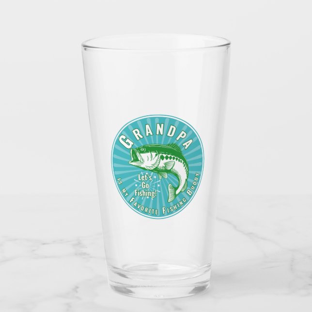 Verre "Grand-père, c'est mon pote de pêche" (Devant)