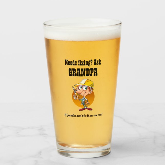 Verre GRANDPA va le résoudre - le meilleur grand-père (Devant (rempli))