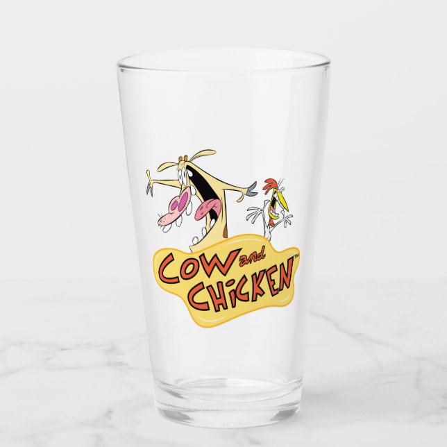 Verre Graphique du logo de la vache et du poulet (Devant)