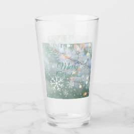 Verre Green Merry Christmas Snowflakes