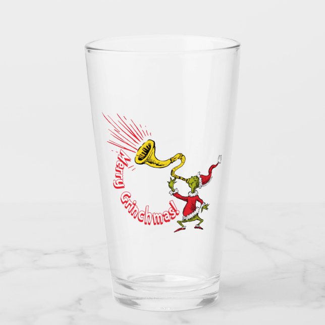 Verre Grinch Blowing the Merry Grinchmas Horn (Devant)
