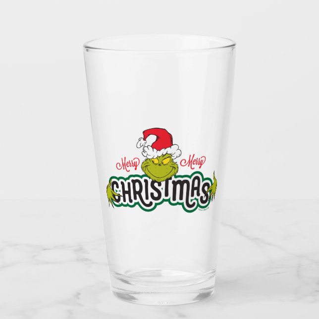 Verre Grinch Classique | Joyeux Joyeux Noël (Devant)
