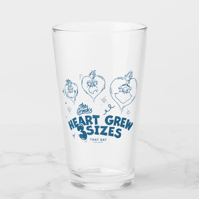 Verre Grinch's Heart Grew 3 Tailles (Devant)