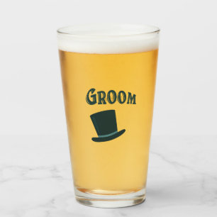 Verre GROOM Top Chapeau avec Nom Personnalisé Bière