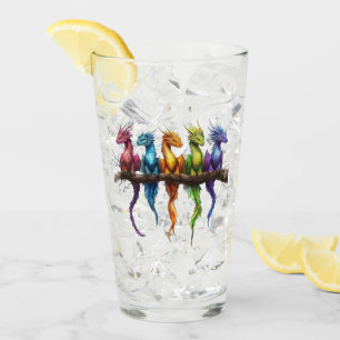 Verre Groupe Arc-en-ciel de bébés dragons
