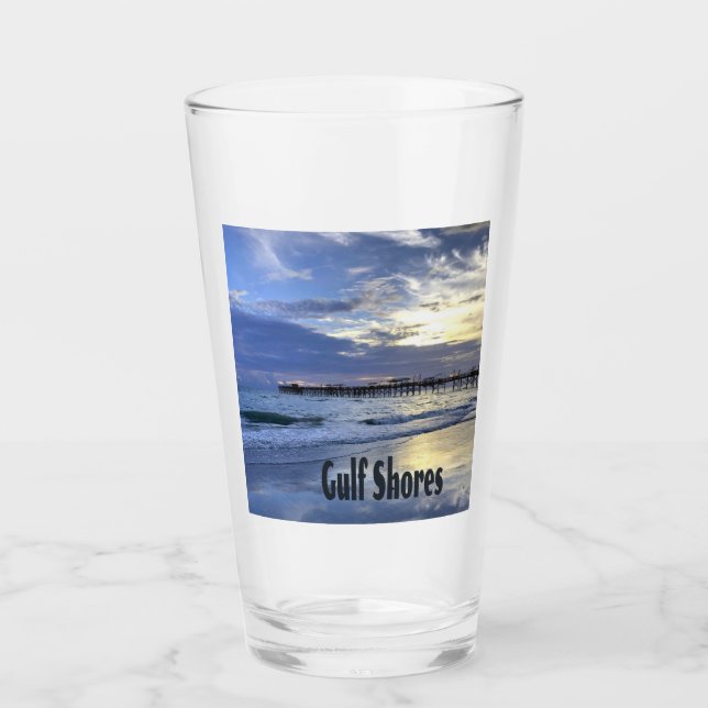 Verre Gulf Shores Alabama Beach Sunrise Pier (Devant)