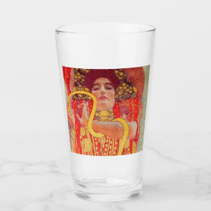 Verre Gustav Klimt Red Woman Gold Snake Peinture