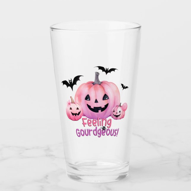 Verre Halloween rose (Devant)