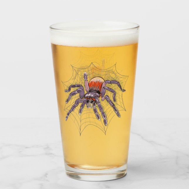 Verre Halloween Spider Déplaisant Fun (Devant (rempli))
