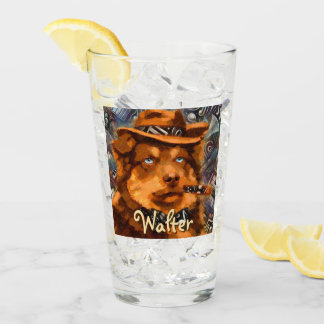 Verre Handsome Gangster Chien avec / Blue Eyes Personnal