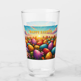 Verre Happy Easter Colorful Eggs in Spring Meadow