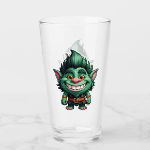 Verre Happy Little Troll Chibi illustration Glass Cup