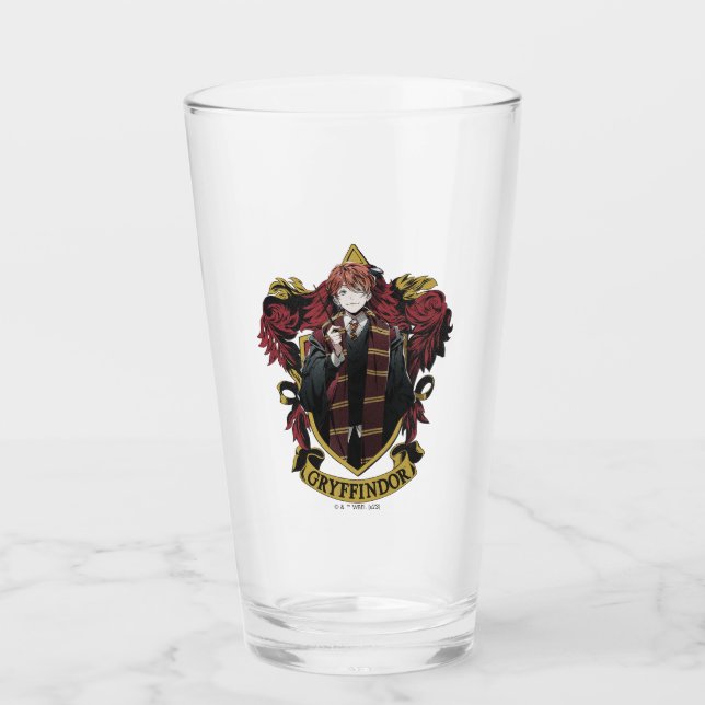 Verre HARRY POTTER™ | Anime Ron Weasley House Crest (Devant)