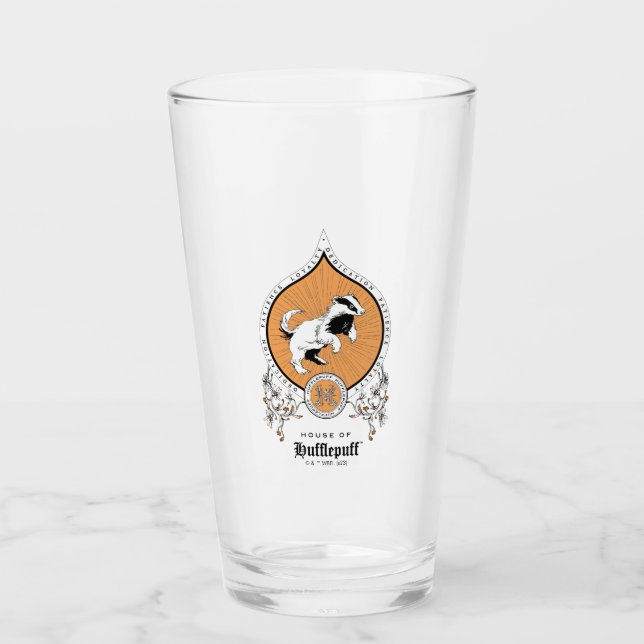 Verre HARRY POTTER™ | Délicat croquis HUFLEPUFF™ Crest (Devant)