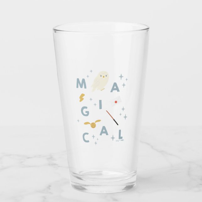 Verre Hedwigh "magique" typographie graphique (Devant)