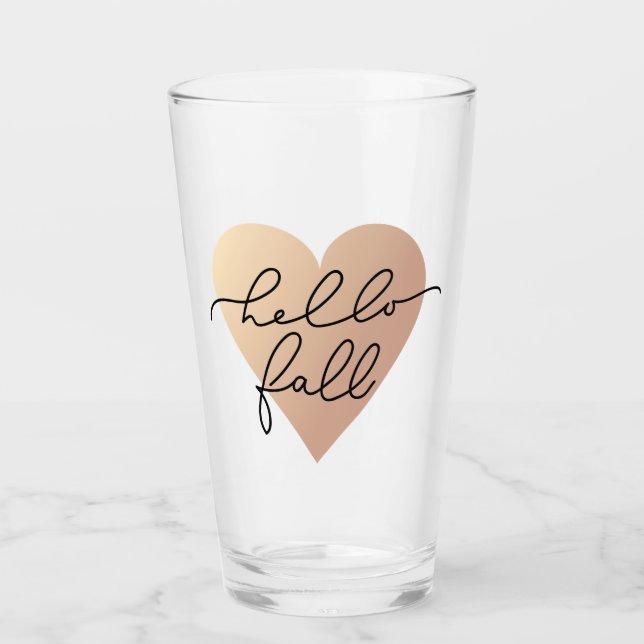 Verre Hello Fall Love Heart (Devant)