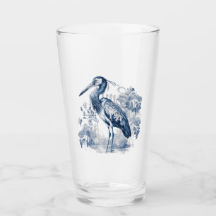Verre Herbe d'art de style Delft bleu et blanc avec fleu