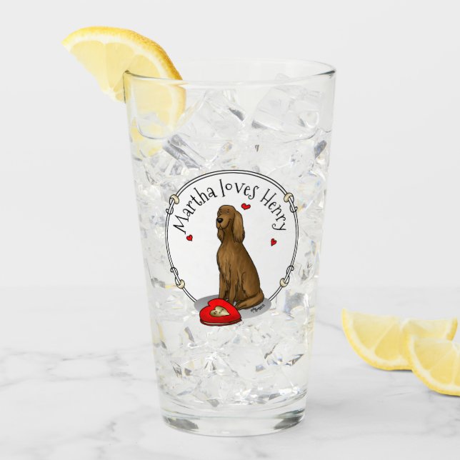 Verre Heureuse Sainte-Valentin Be Mine Irish Setter (rou (Devant glace)