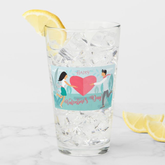 Verre Heureuse Sainte-Valentin Spring Garden (Devant glace)